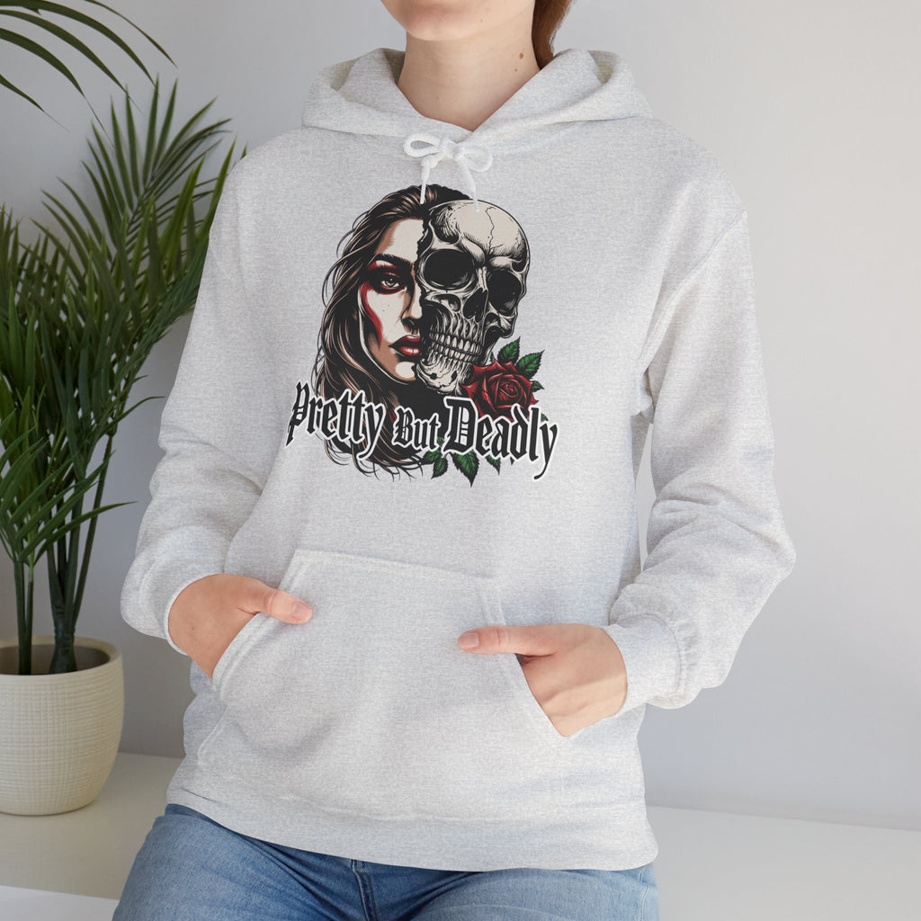 Hoodie — "Pretty But Deadly" Skull Rose