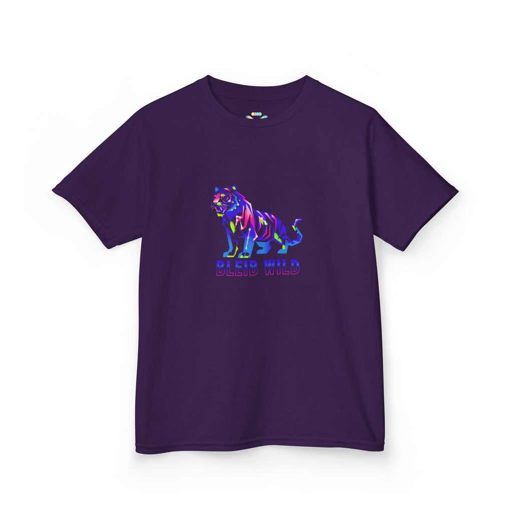 Ýouth Kids Tee — Colorful Tiger "Bleed Wild" Graphic