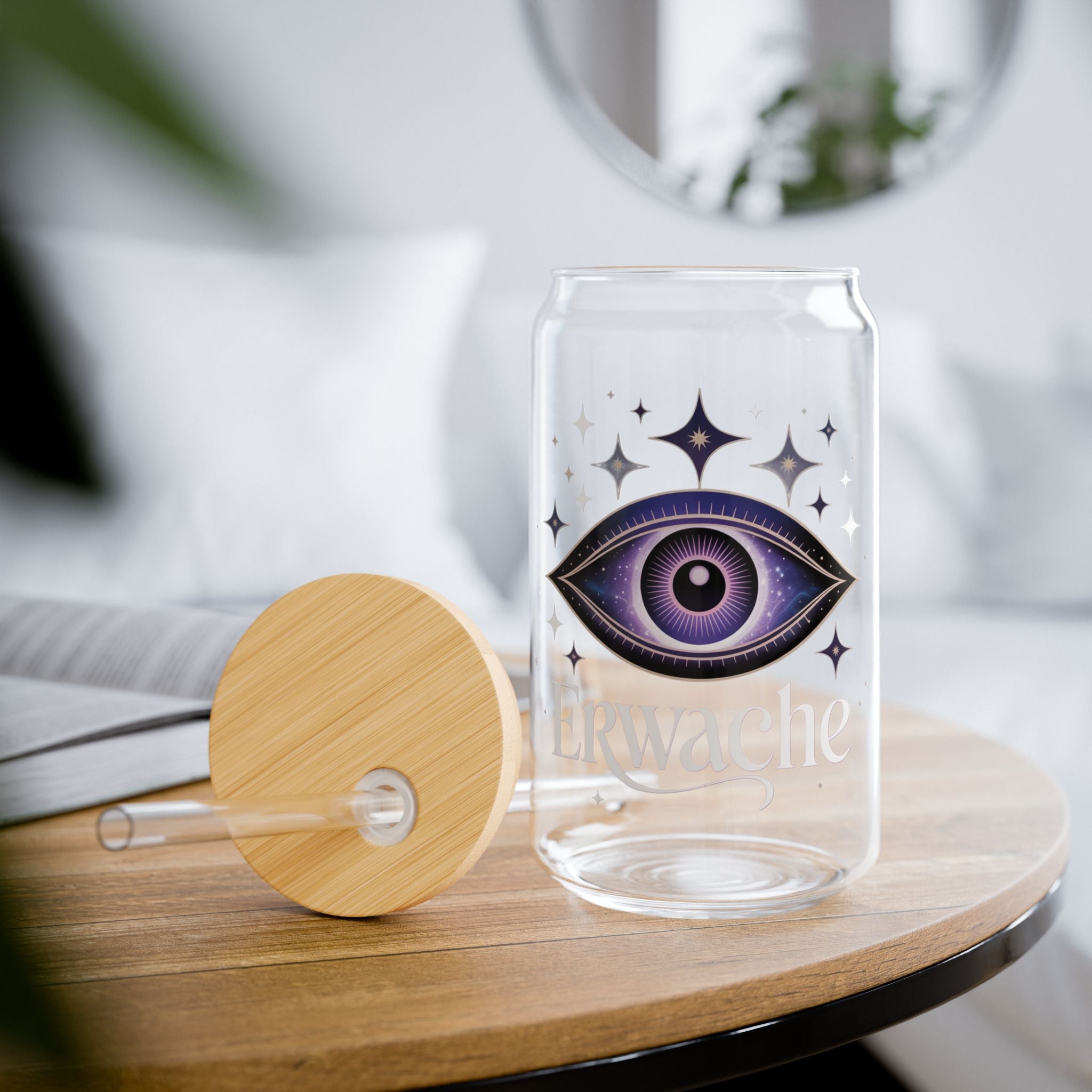 Sipper Glass — Violet All-Seeing Eye Design 455ml