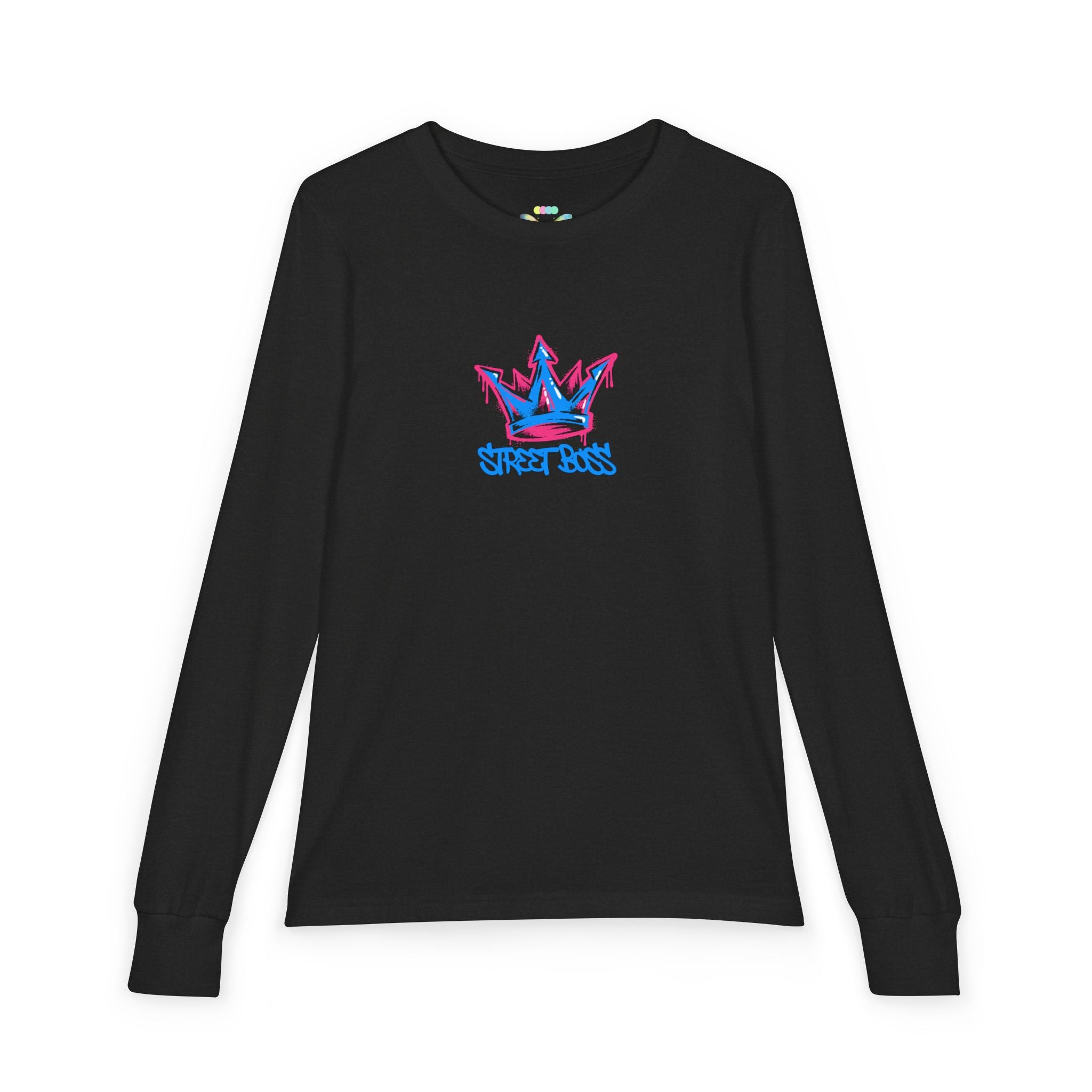 Youth Long Sleeve Tee — Graffiti Crown "Street Boss" Design