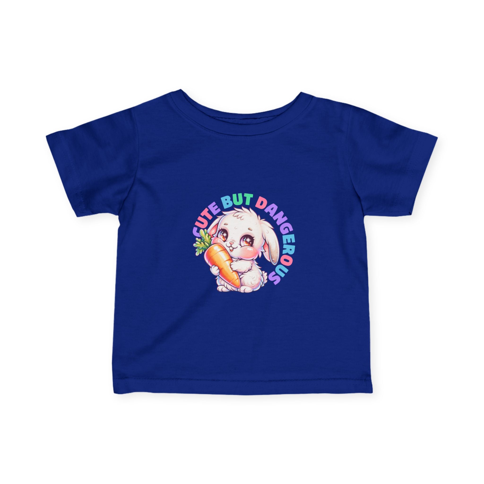 "Cute But Dangerous" Bunny Carrot Graphic Baby Shirt