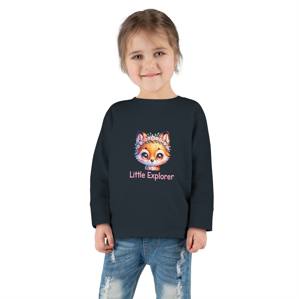 Toddler Tee — 'Little Explorer' Fox Long Sleeve Shirt