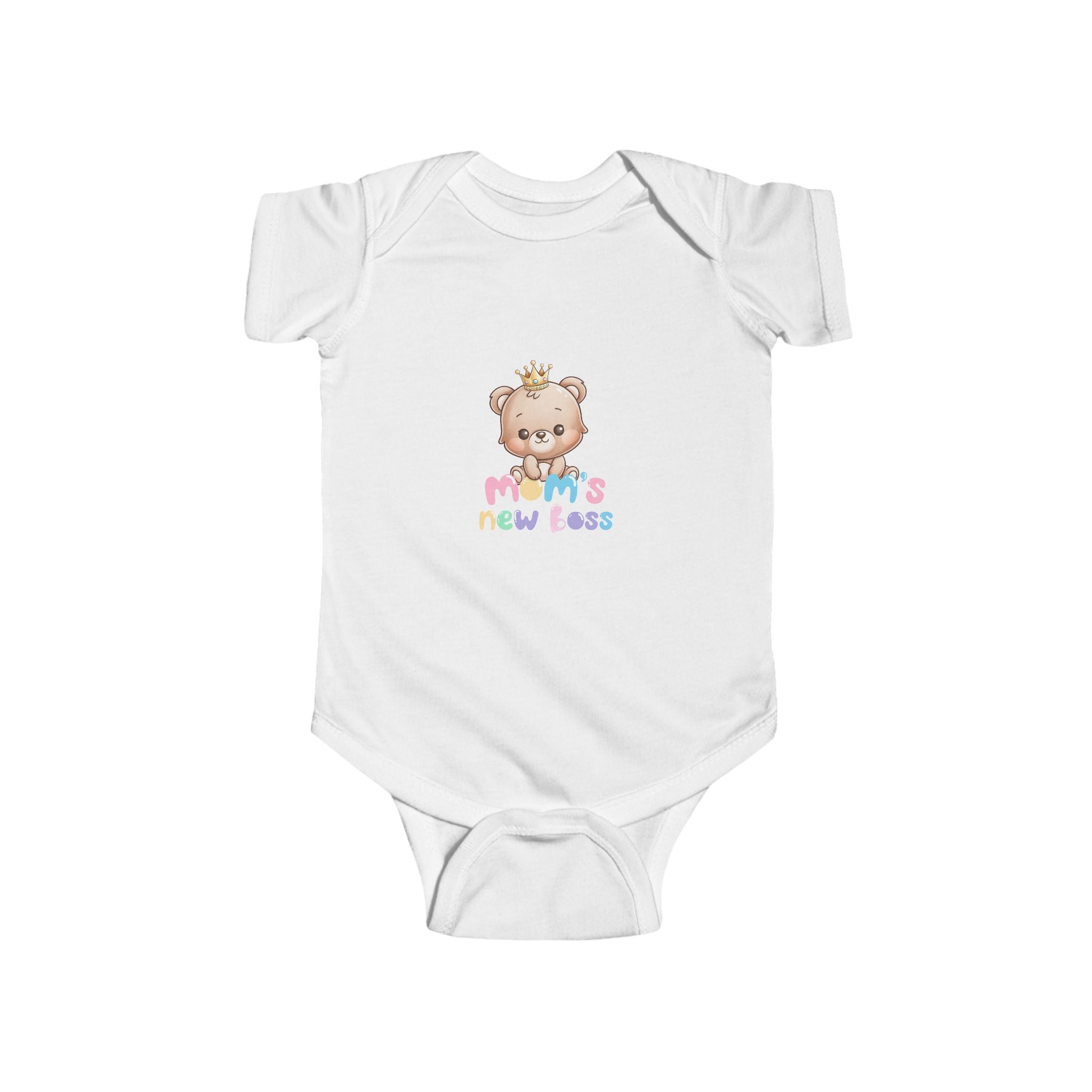 Baby Bodysuit — Cute Bear "Mom's New Boss" Baby One-Piece