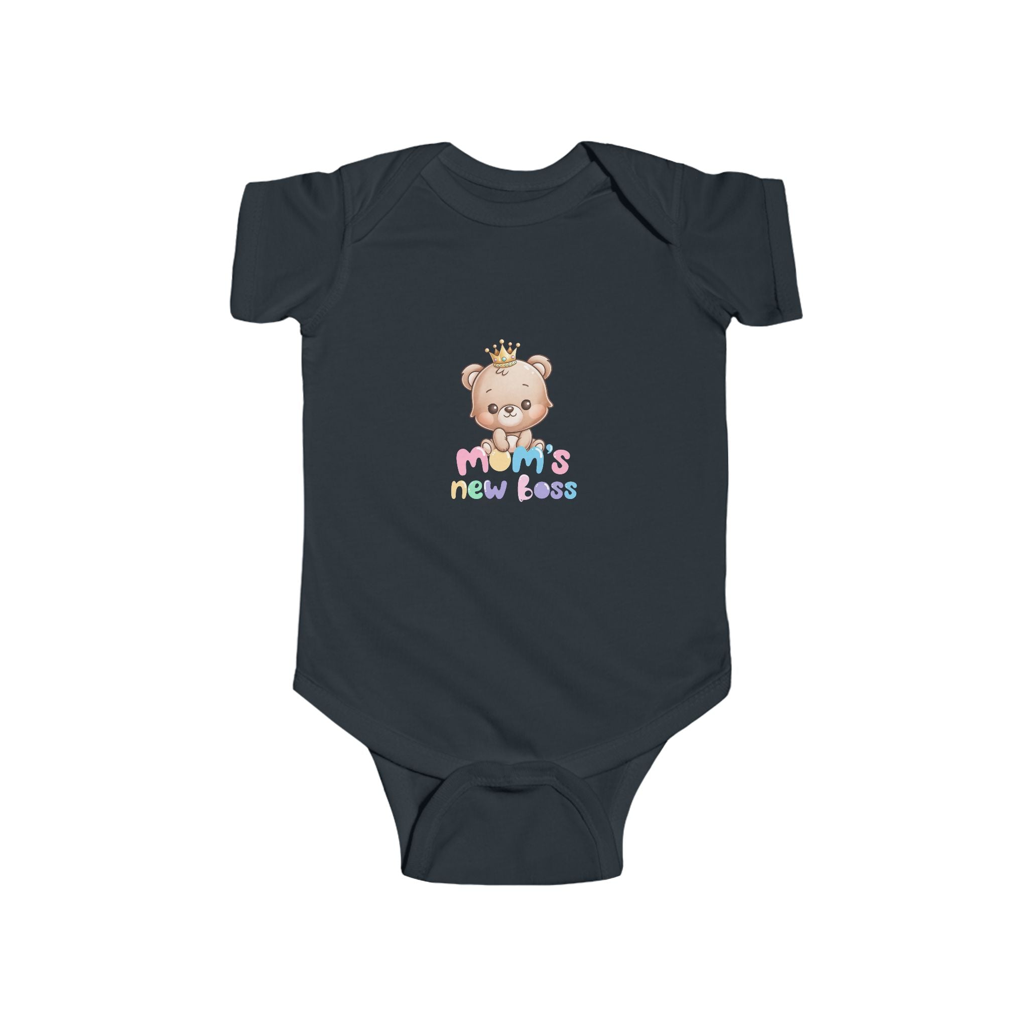 Baby Bodysuit — Cute Bear "Mom's New Boss" Baby One-Piece