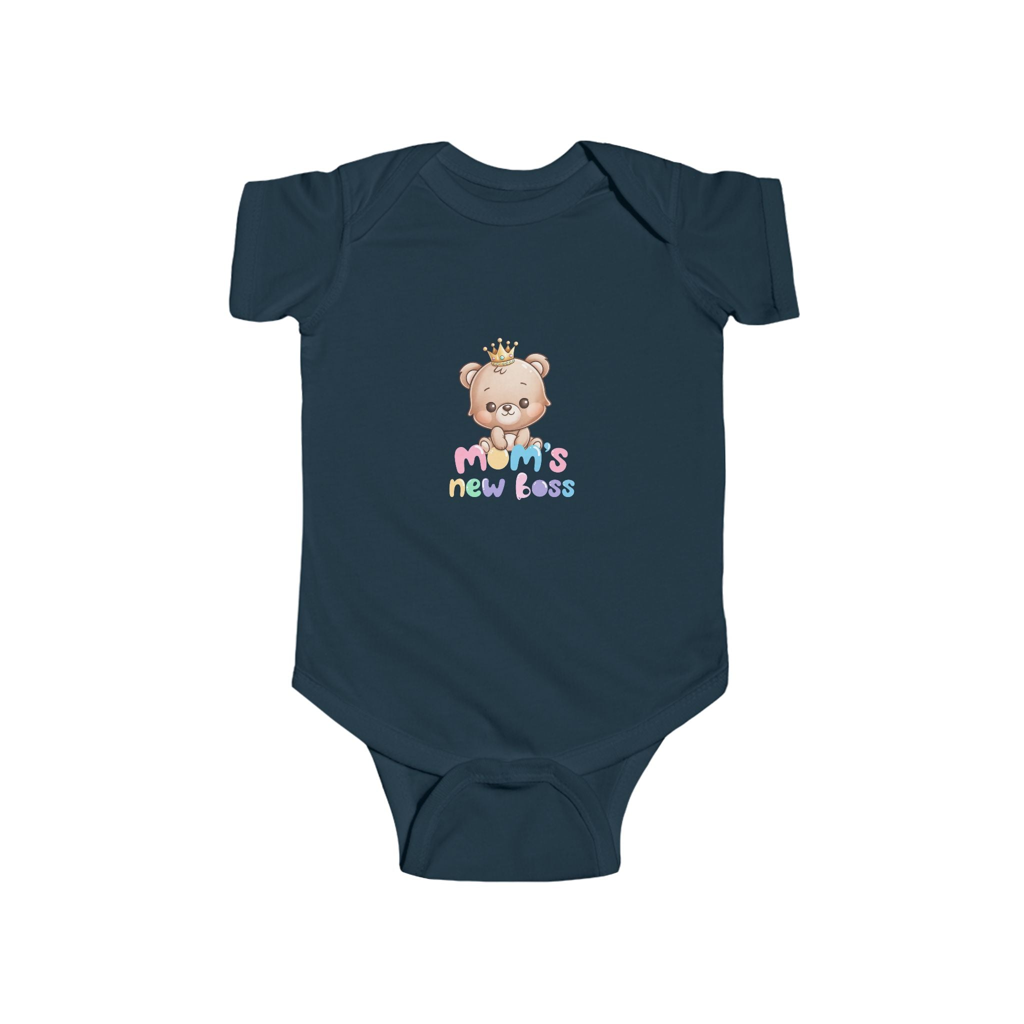 Baby Bodysuit — Cute Bear "Mom's New Boss" Baby One-Piece