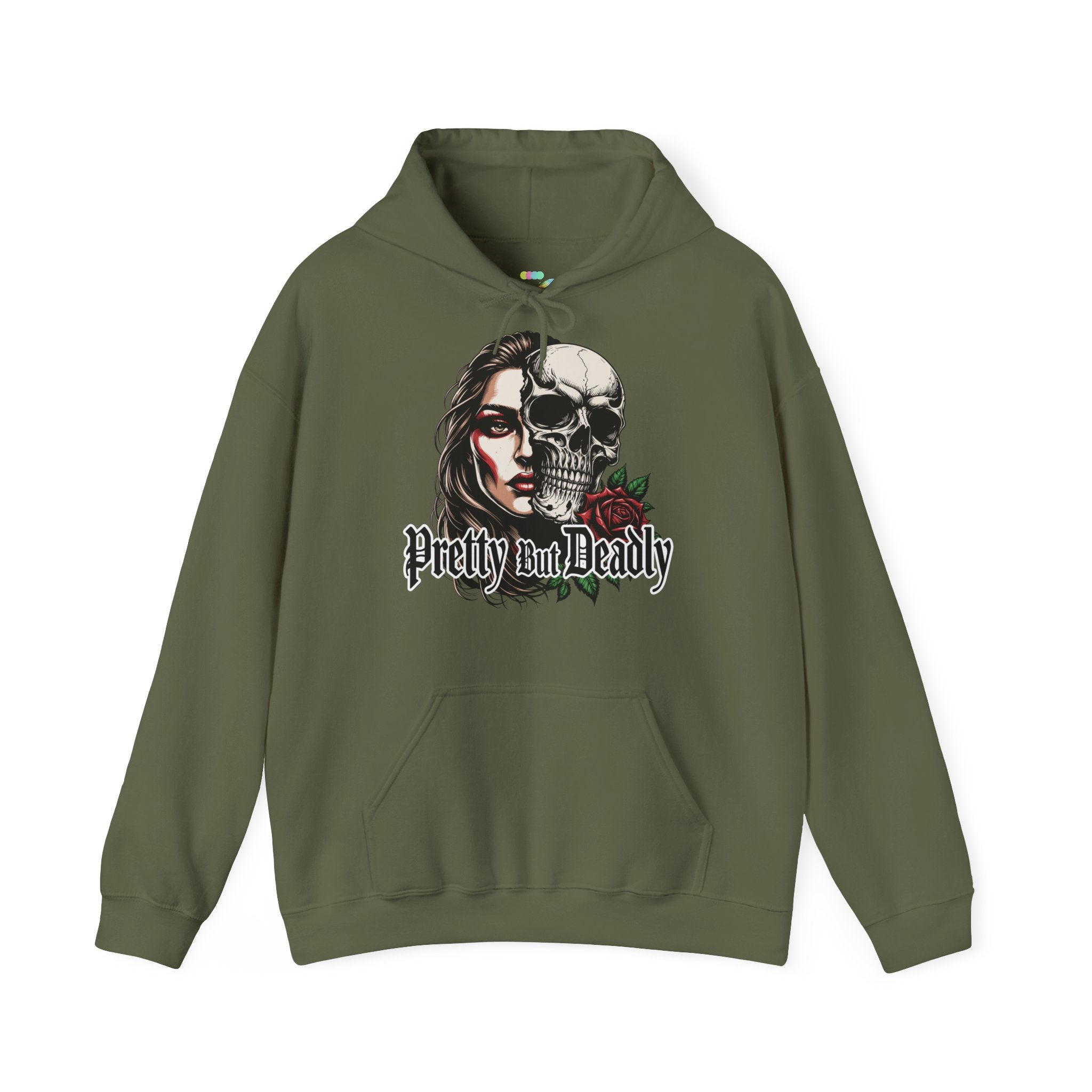 Hoodie — "Pretty But Deadly" Skull Rose