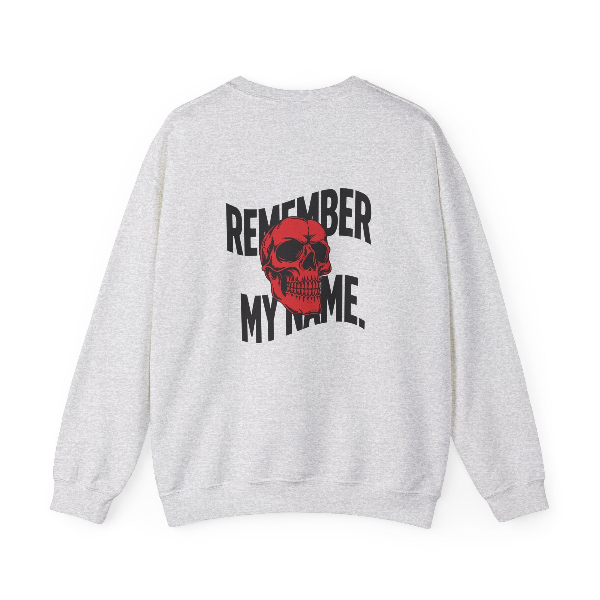 Remember My Name Crewneck Sweatshirt – Red Skull Graphic