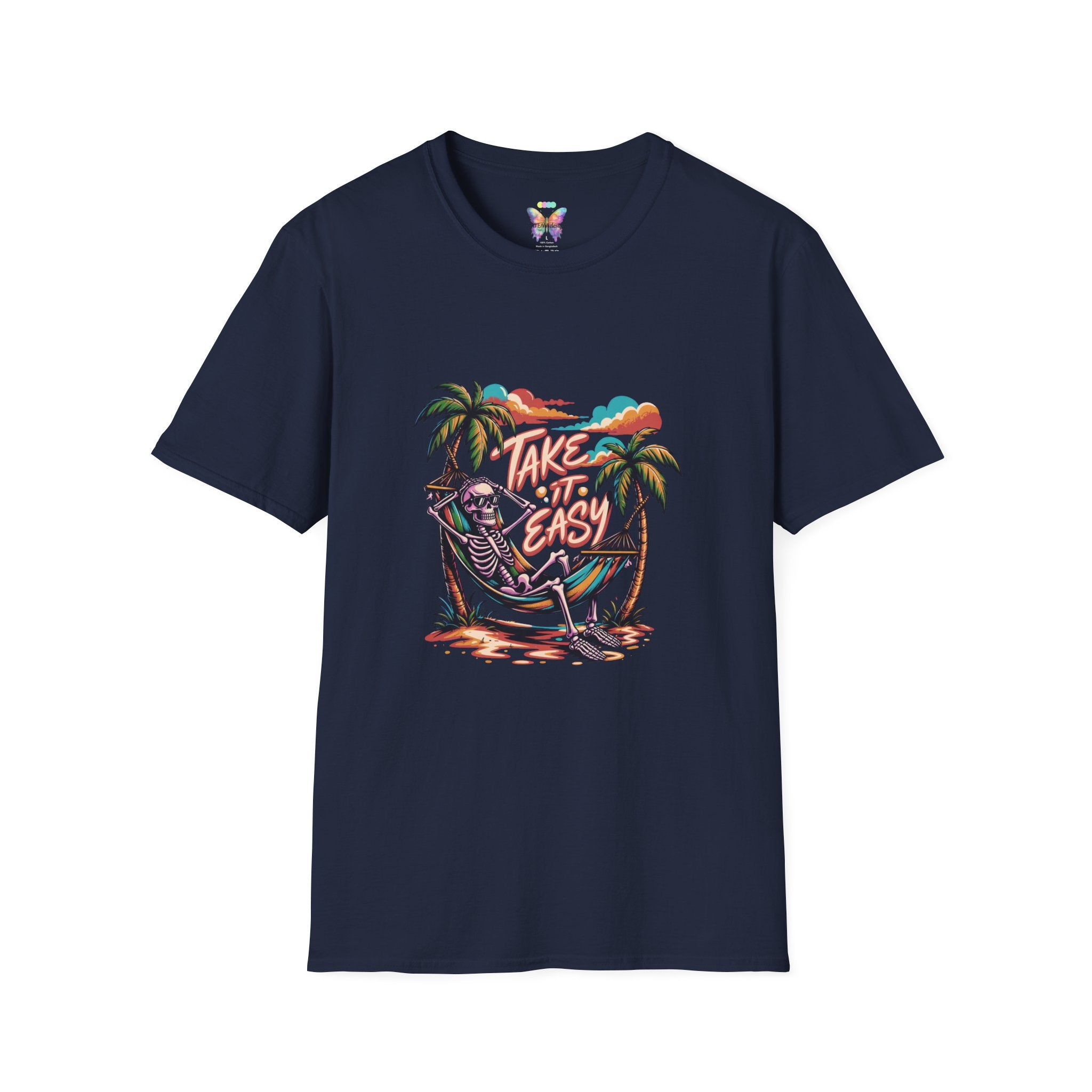 Take It Easy Beach T-Shirt — Hammock Palm Tree Vacation Tee