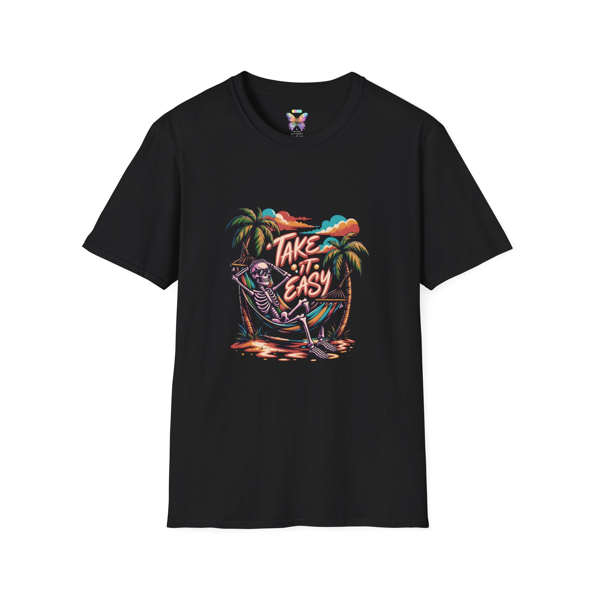 Take It Easy Beach T-Shirt — Hammock Palm Tree Vacation Tee