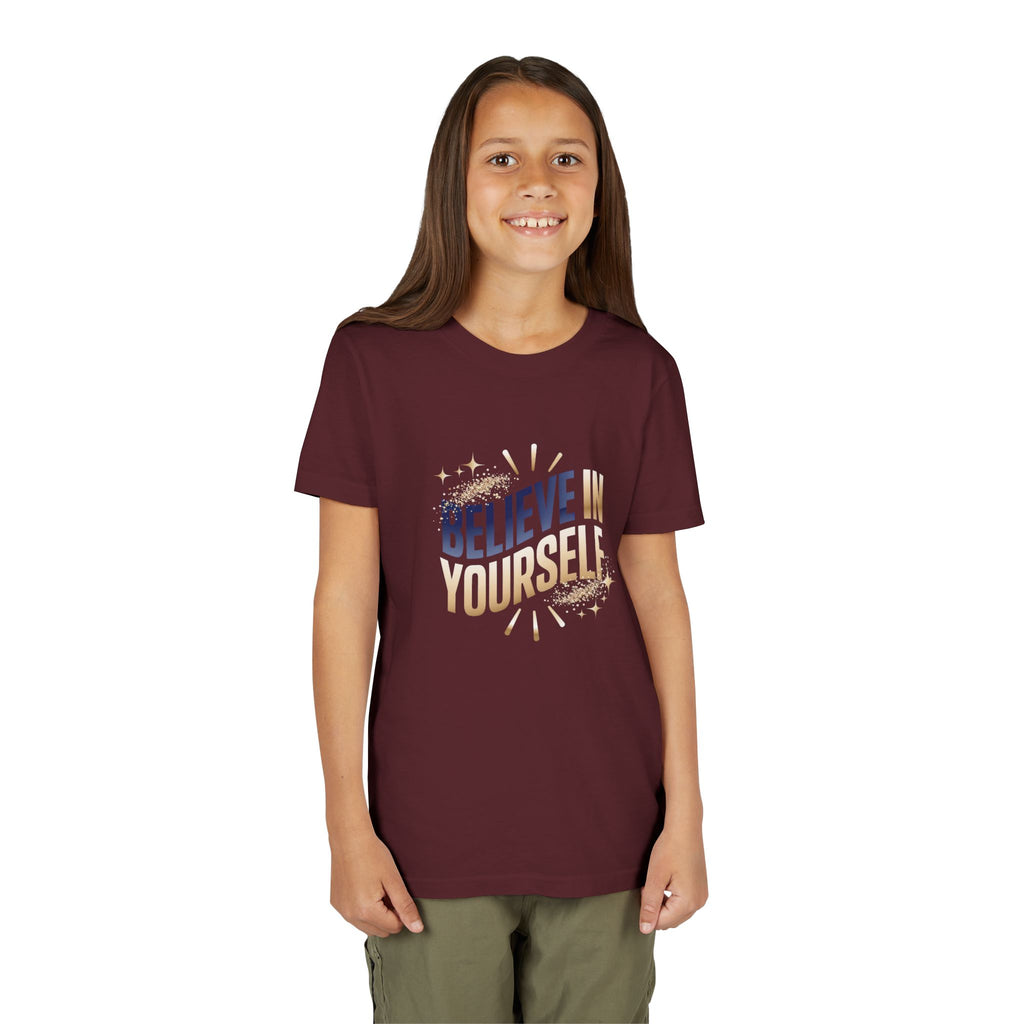 Youth Tee — "Believe in Yourself" Inspirational Motivational Kids Shirt