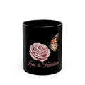 Love & Freedom Rose and Butterfly Keramik Tasse - 300ml