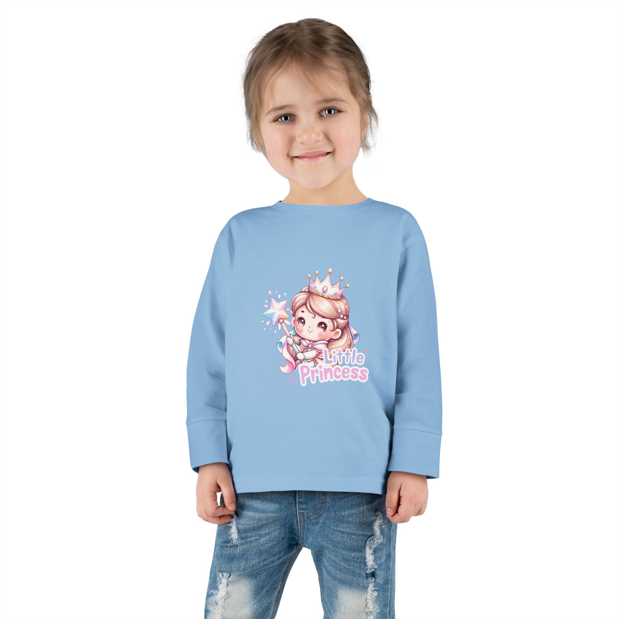 Little Princess Toddler Long Sleeve Tee — Cute Crowned Fairy Design