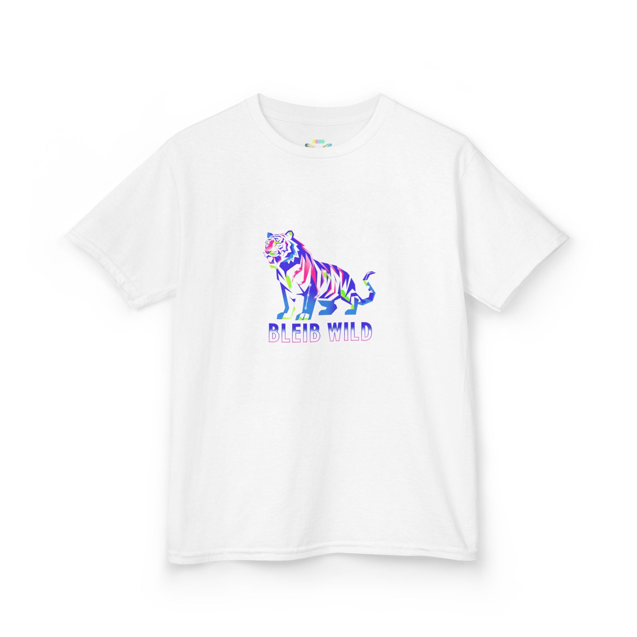 Ýouth Kids Tee — Colorful Tiger "Bleed Wild" Graphic