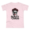 Beauty & Chaos Skull Tee — Floral Rose Skull Women’s T-Shirt