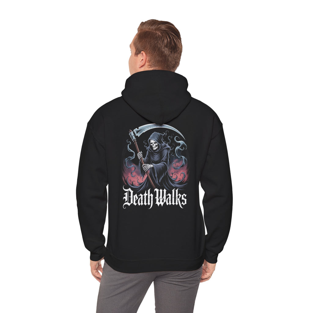 Death Walks Hoodie — Grim Reaper Guitar Graphic Pullover