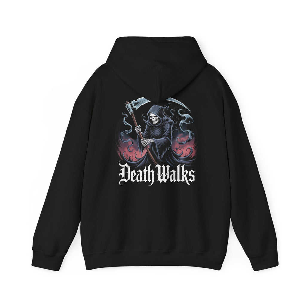 Death Walks Hoodie — Grim Reaper Guitar Graphic Pullover