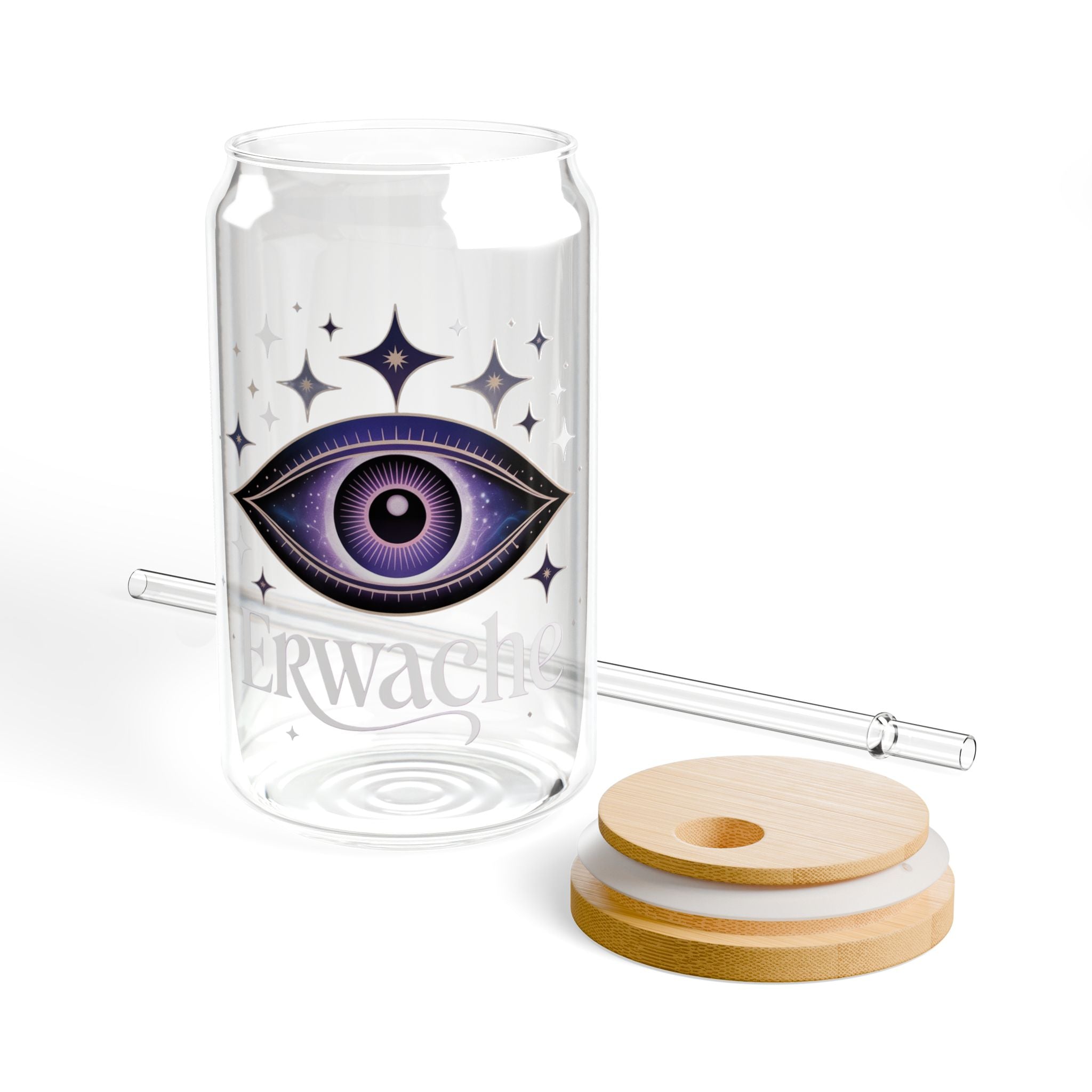 Sipper Glass — Violet All-Seeing Eye Design 455ml