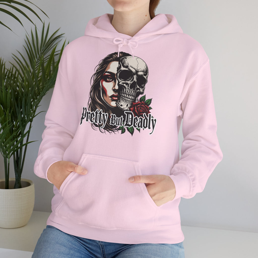 Hoodie — "Pretty But Deadly" Skull Rose