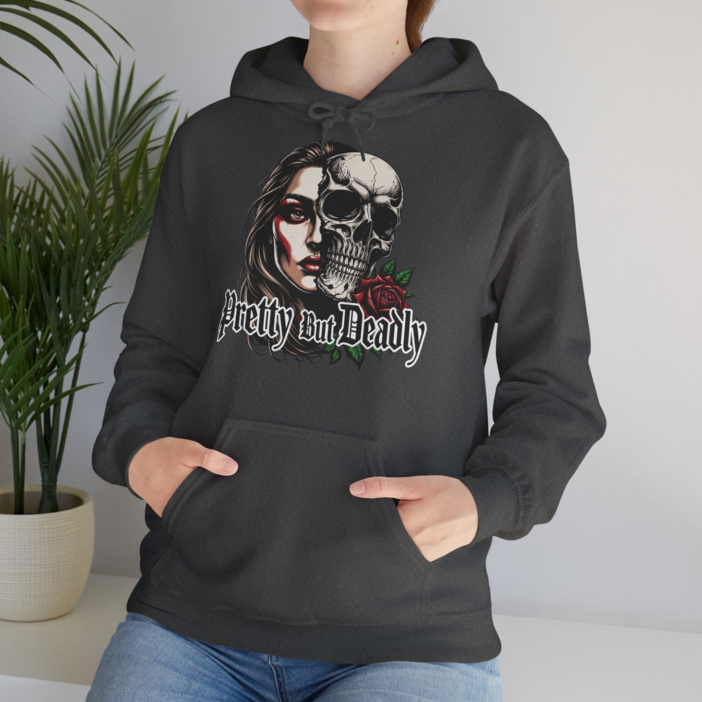 Hoodie — "Pretty But Deadly" Skull Rose