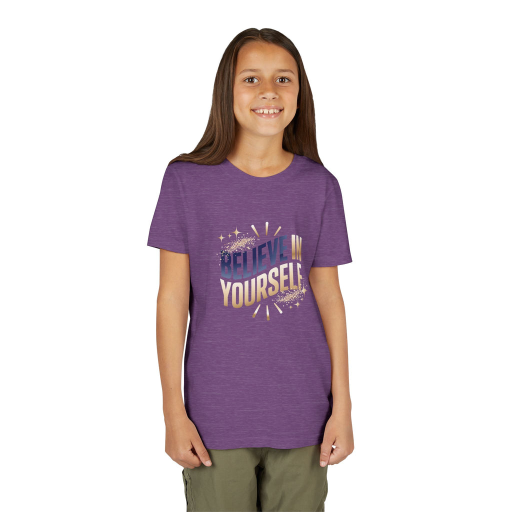 Youth Tee — "Believe in Yourself" Inspirational Motivational Kids Shirt