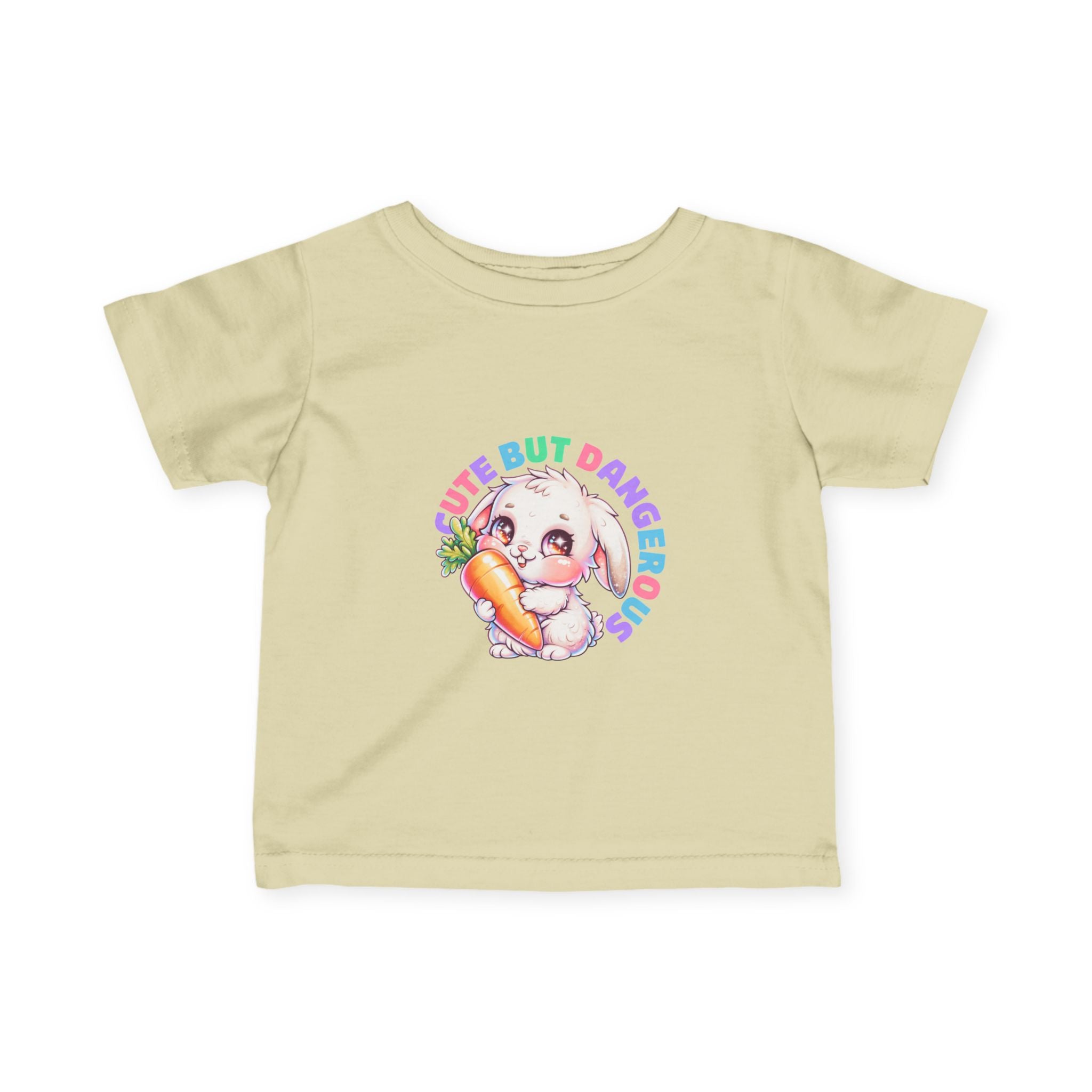 "Cute But Dangerous" Bunny Carrot Graphic Baby Shirt