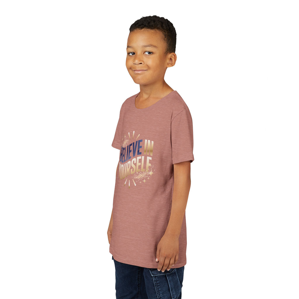 Youth Tee — "Believe in Yourself" Inspirational Motivational Kids Shirt