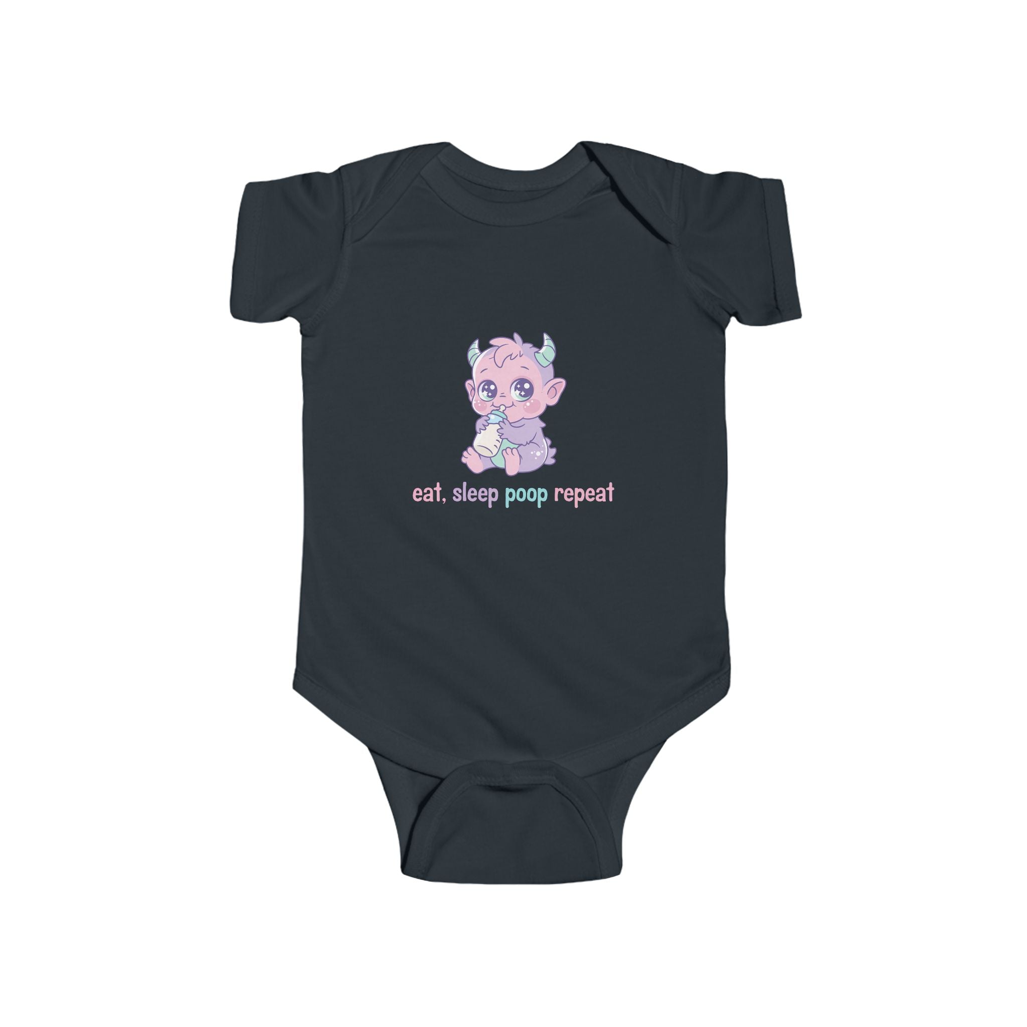 Infant Bodysuit — Cute Pastel Baby Graphic “eat. sleep. poop. repeat.”