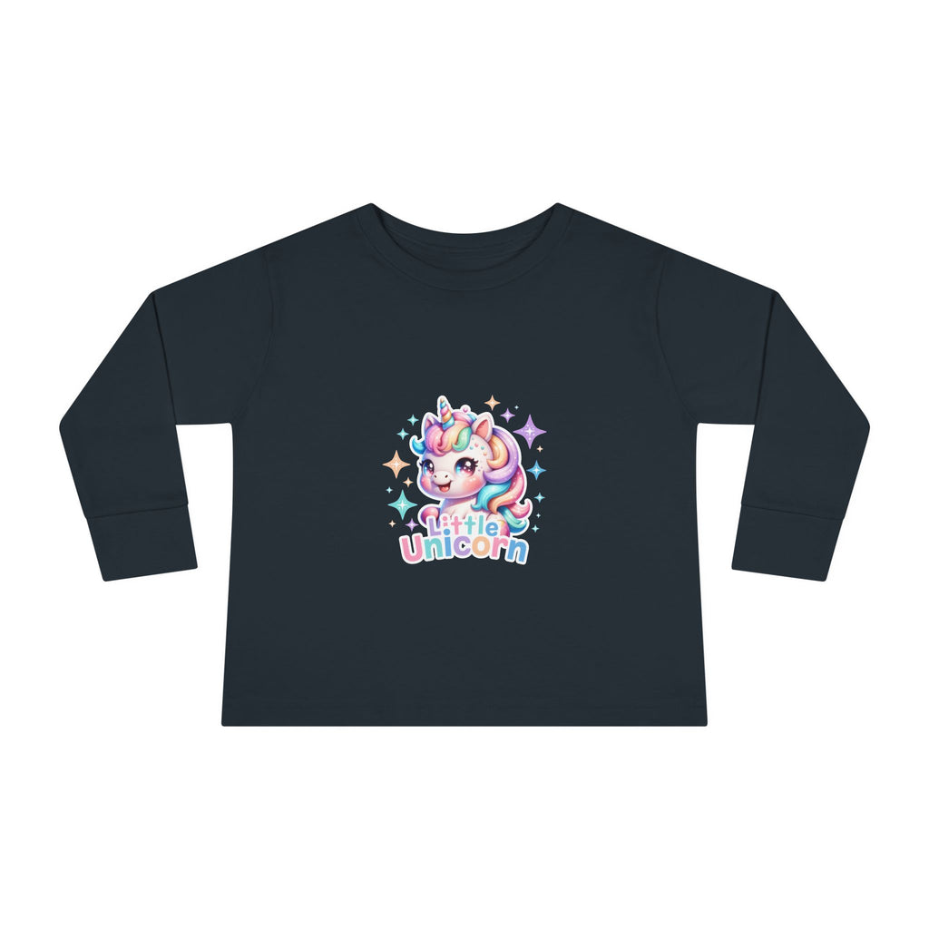 Toddler Long Sleeve Tee - Little Unicorn Cute Rainbow Graphic