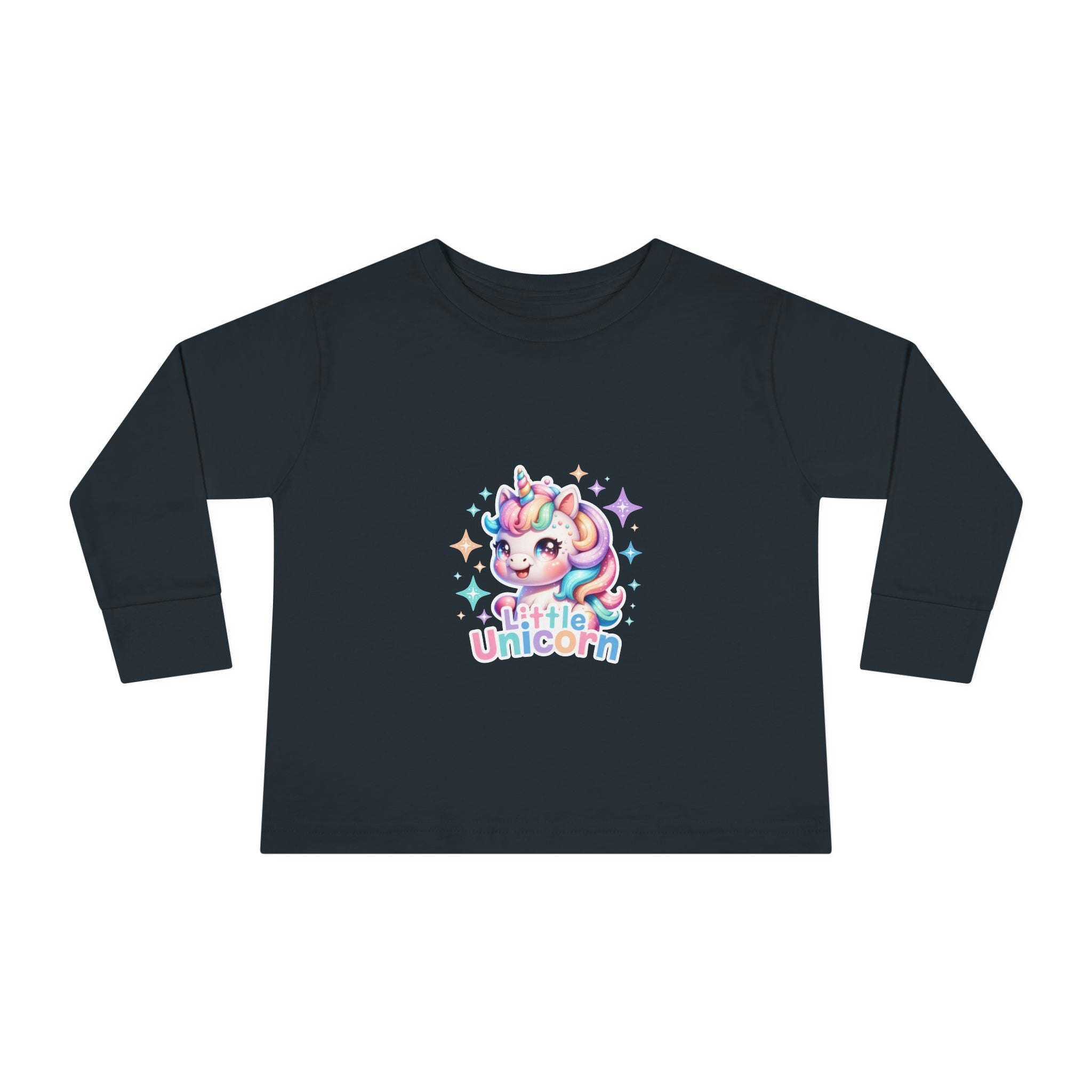 Toddler Long Sleeve Tee - Little Unicorn Cute Rainbow Graphic