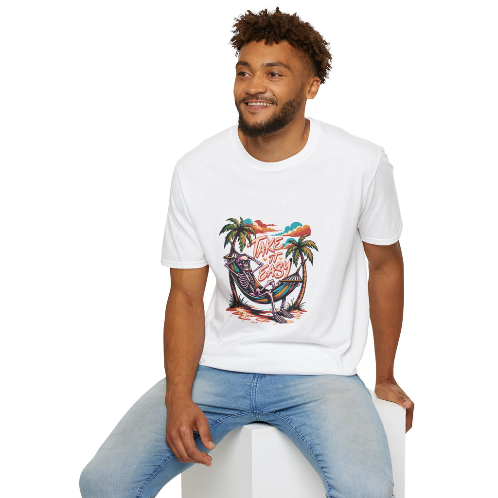 Take It Easy Beach T-Shirt — Hammock Palm Tree Vacation Tee