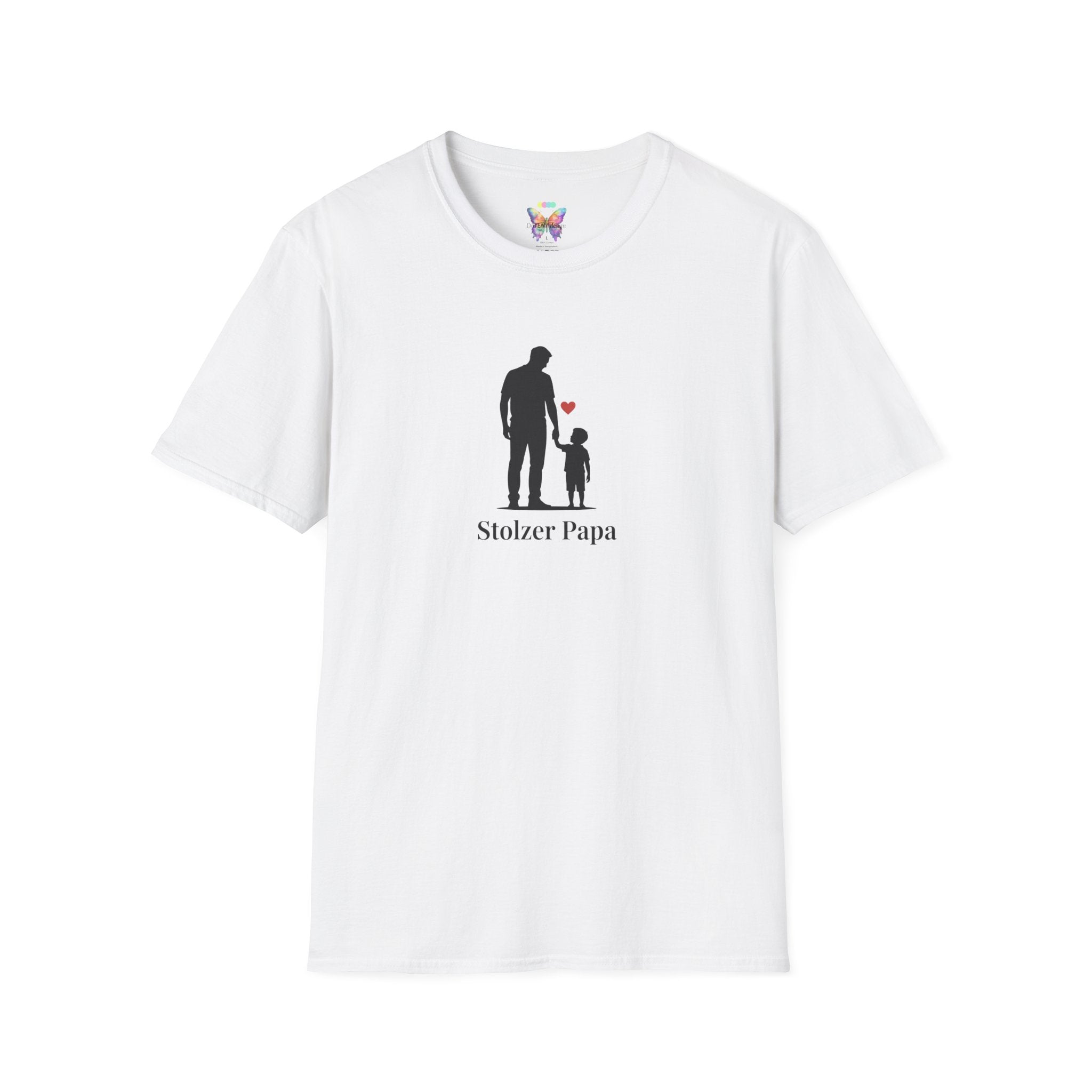 Stolzer Papa T‑Shirt — Father and Child Silhouette Dad Tee